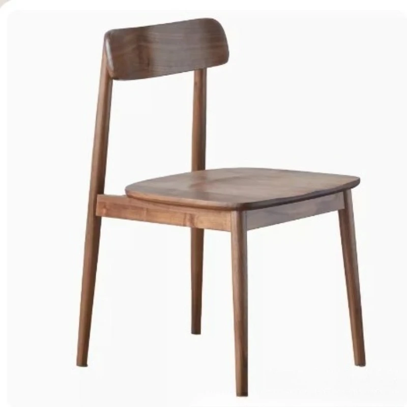 North American black walnut dining chair, Nordic modern restaurant home furniture, solid wood simple backrest