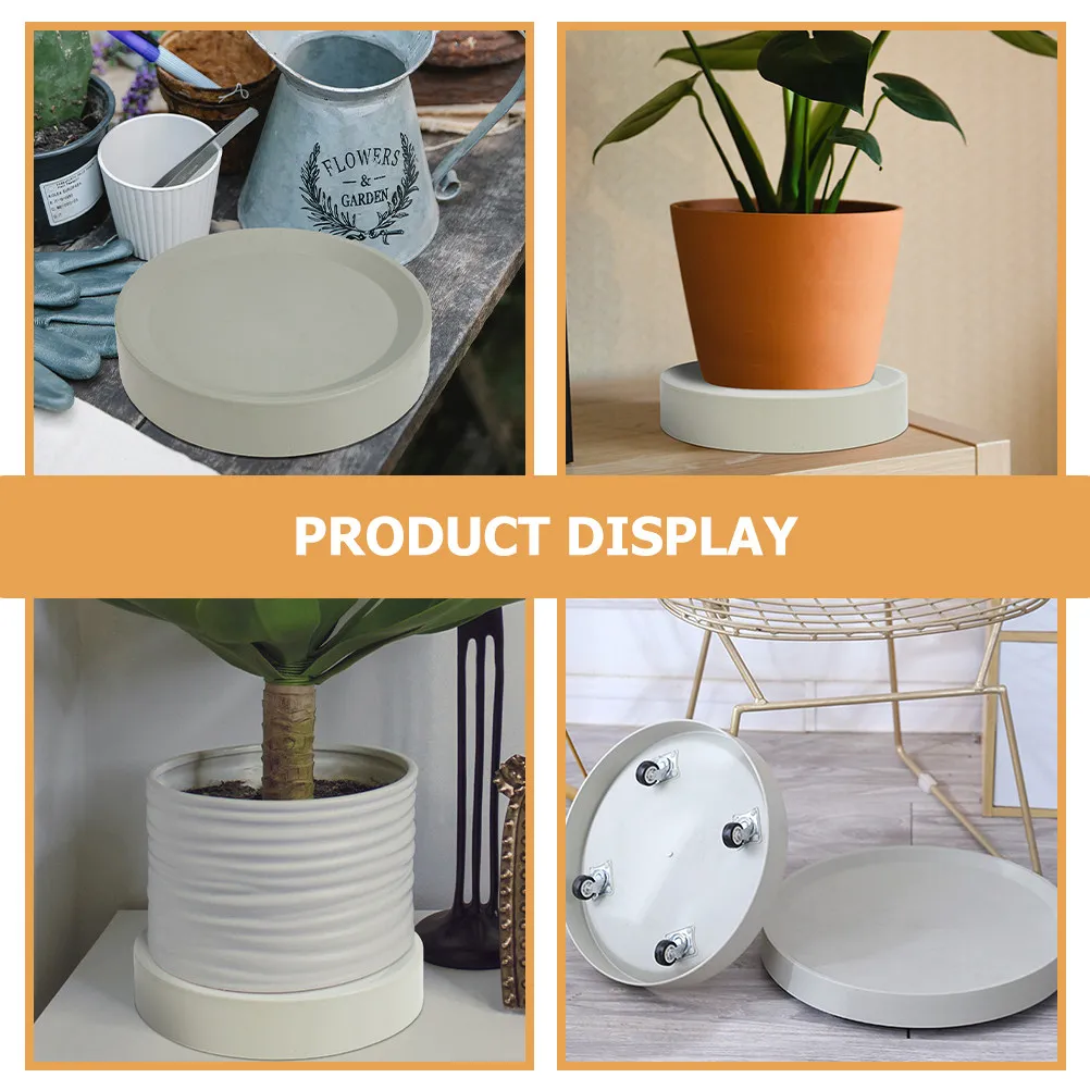 Rolling Plant Tray with 4 Smooth Casters Heavy Duty Plastic Flower Pot Saucer for Indoor Outdoor Use Garden Window Mall Decor