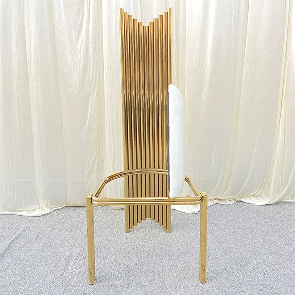 TOP Hotel furniture luxury gold dining chair stainless steel high back event wedding dining chair
