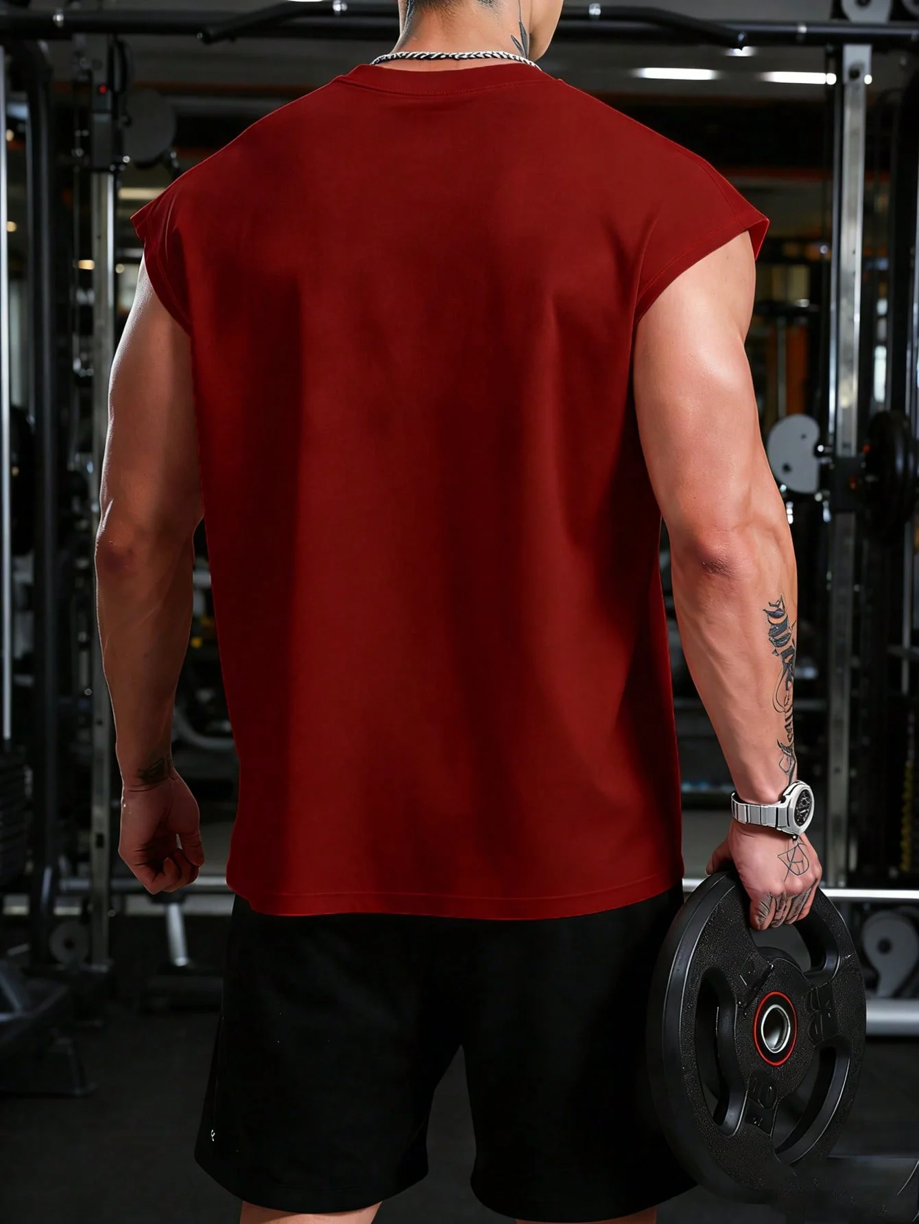 Men's Gothic Print Sleeveless T-Shirt Oversized Breathable Spring Summer Workout Tee for Gym Fitness Streetwear - Image 5