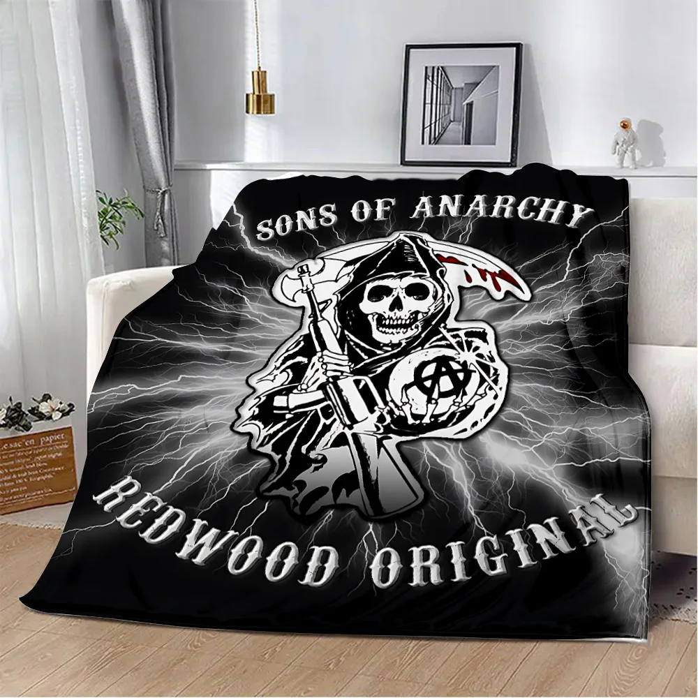 Sons of Anarchy Retro Printed Blanket Picnic Blankets Warm Blanket Soft and Comfortable Blanket Home Travel Birthday Gift