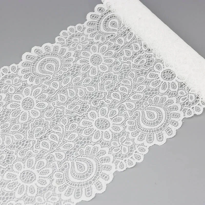 22cm White Elastic Lace Fabric French Hollow Underwear Laces Trim DIY Frenchs Hollows Underwear Handmade