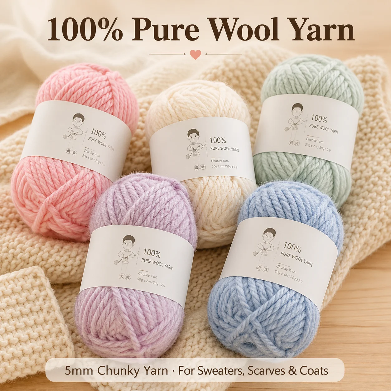 50g 100% Pure Cashmere Yarn Warm Colorful Thick Yarn Alpaca Wool For DIY Hand Knitting Warm Sweater Hat Knitted Scarf