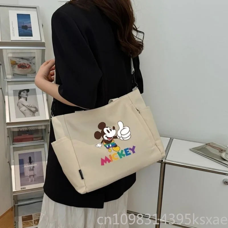 

Disney Women Tote Bag Large Capacity Casual Cotton Canvas Shoulder Handbag Print School College Students Teens