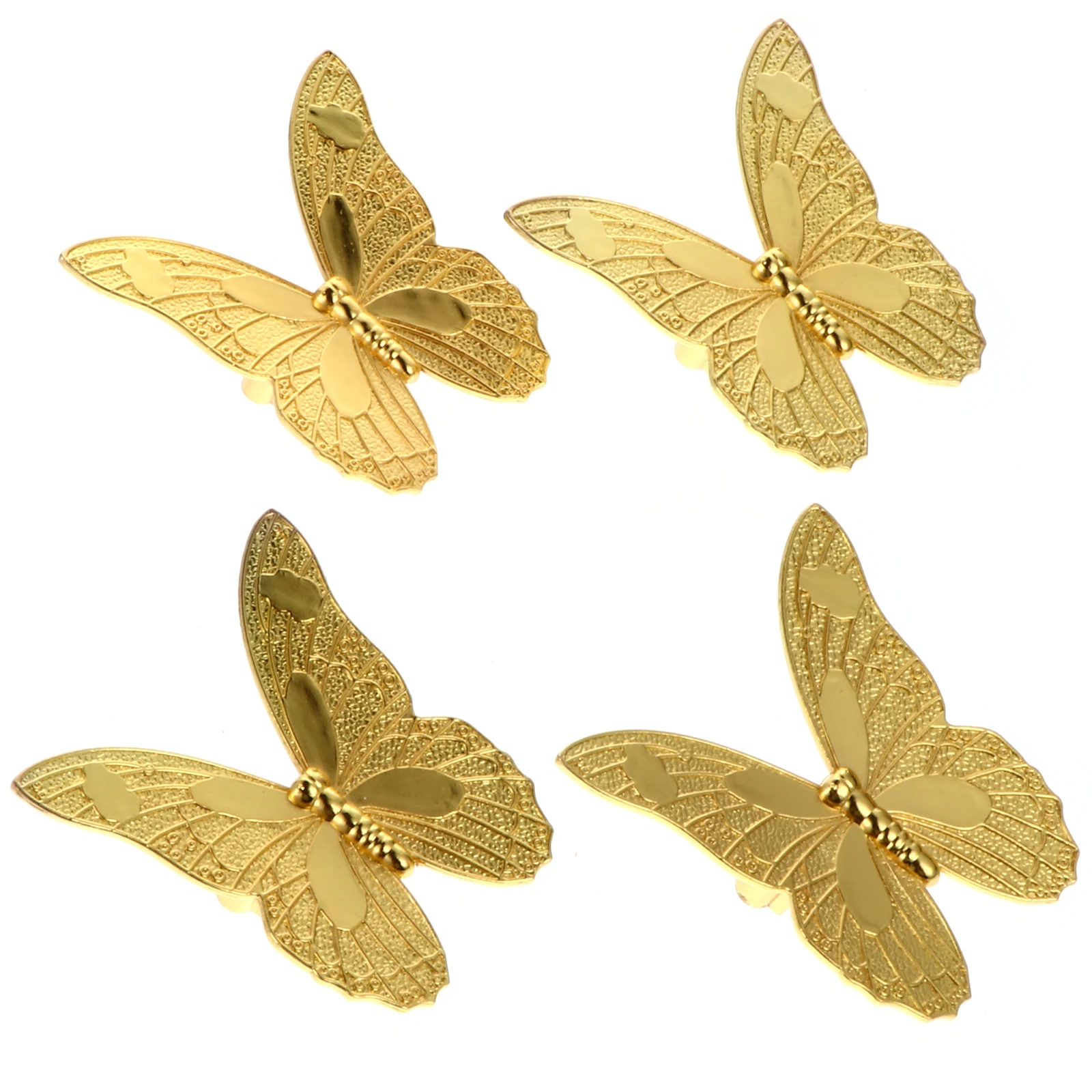 

4pcs Zinc Alloy Butterfly Drawer Pull Handle Black Knob Cabinet Door Hardware Easy Install Replacement Home Decor