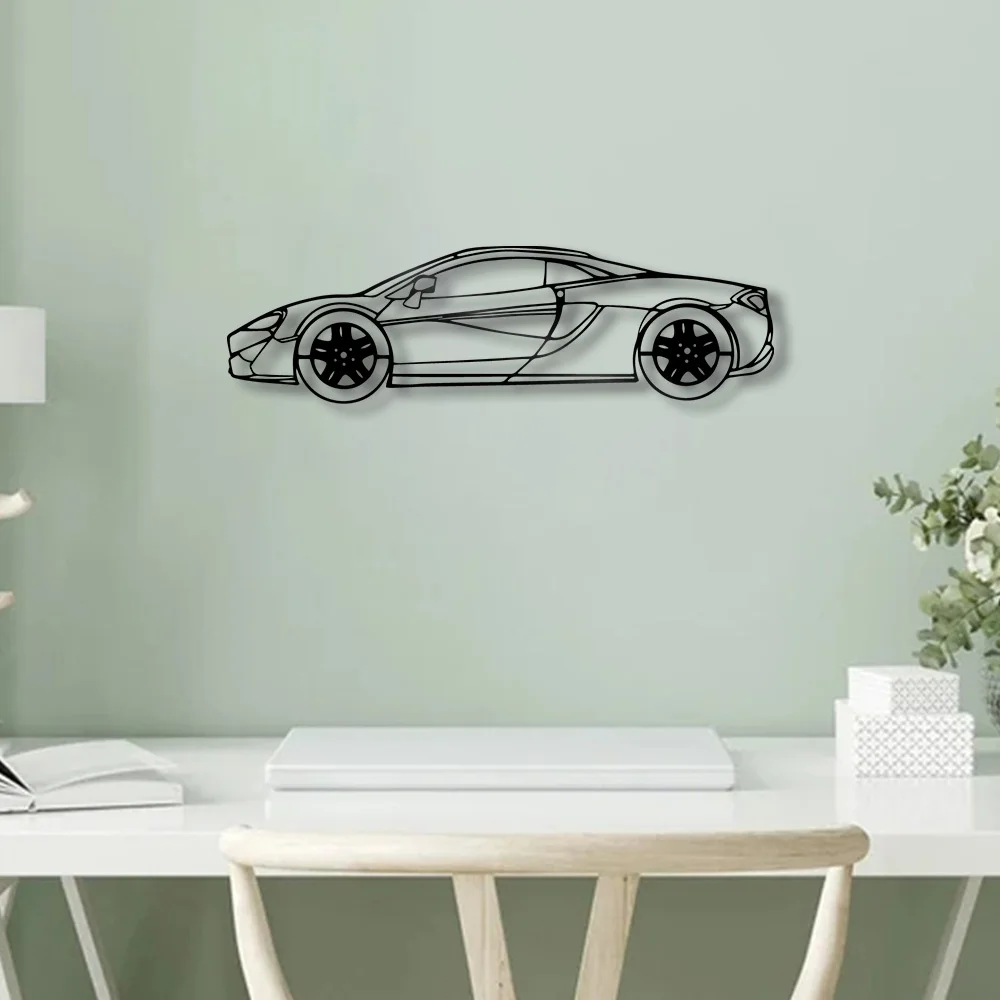 Supercars-placa artística de pared colgante de Metal, silueta de letra negra, decoración de cafetería, cocina, comedor, Bar, Pub, Club, cartel