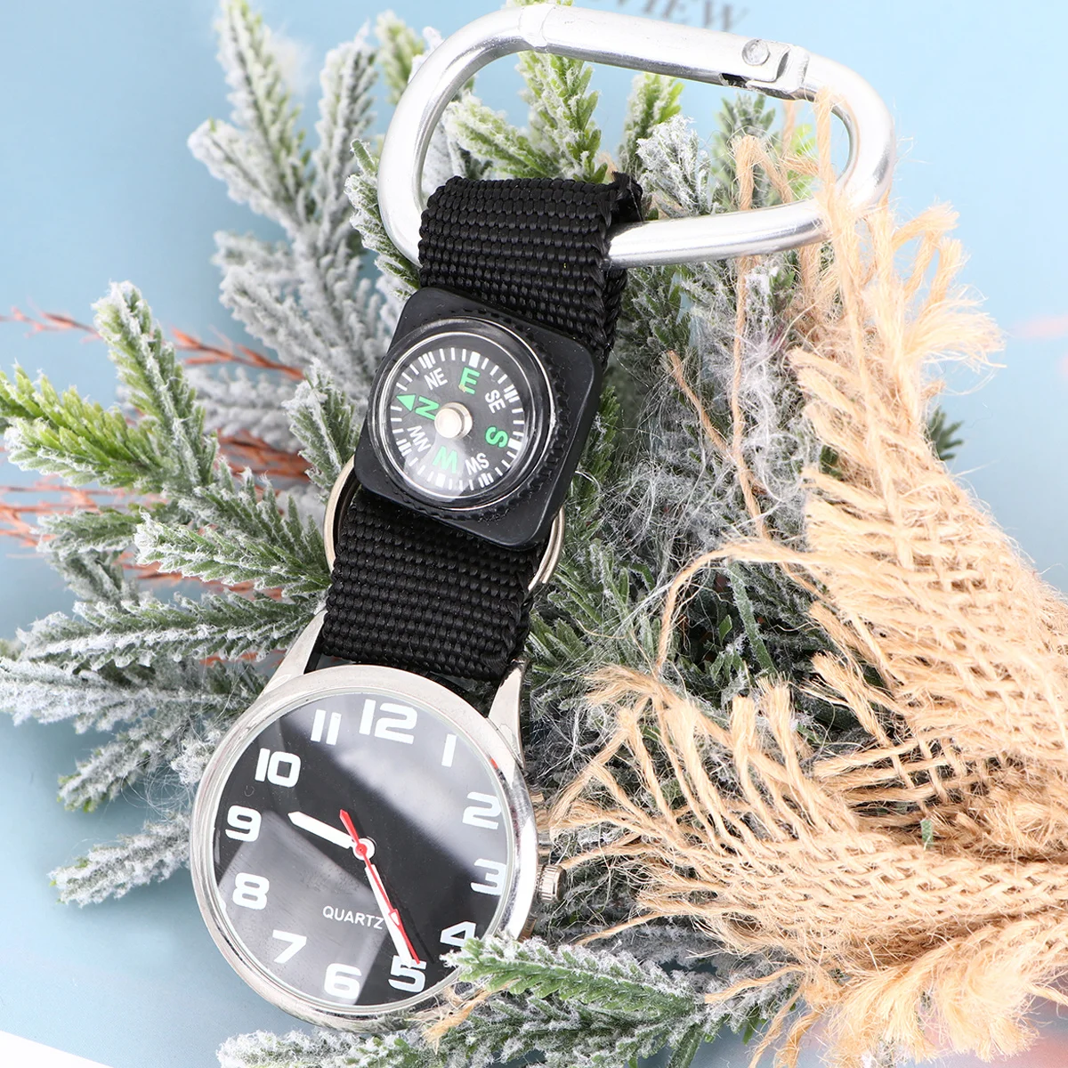 

Mountaineering Watch White Glow Pointer Nurse Pocket Watch Carabiner Clip-On Design For Outdoor Sports Medical Workers