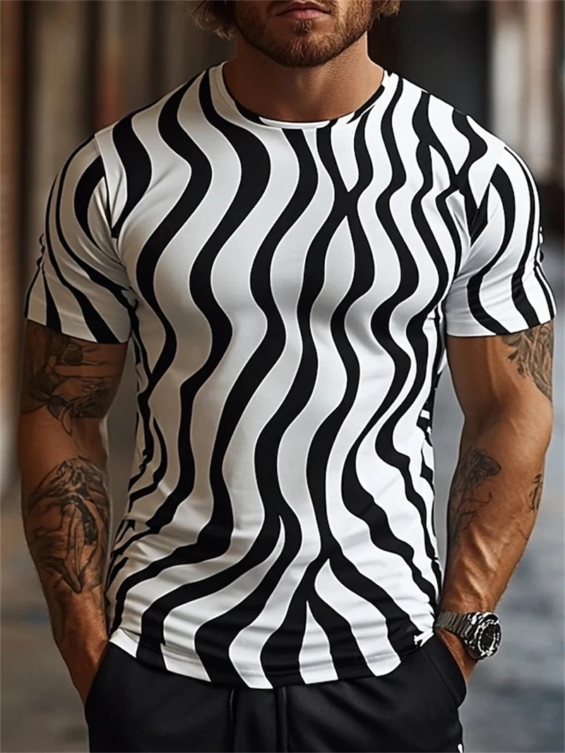 Funny Optical Illusion Graphic T Shirt For Men 3D Printed Art Abstract T-shirt Y2k Tops Harajuku Fashion Street Unisex Clothing image 6