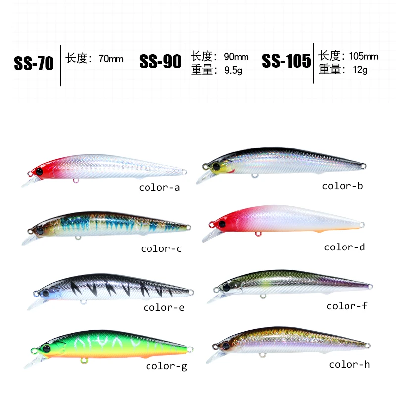 Fishing Lures suspend Minnow Good Action Wobblers Hard Artificial Baits 6.5g 9.5g 12g For Fishing Accessories Tackle