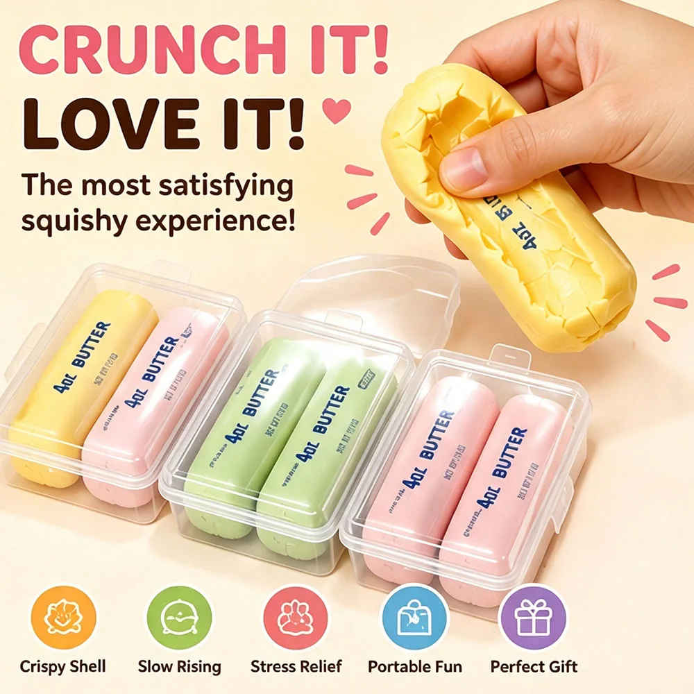 Realistic Fake Food Gag Gift Handmade Wax Cracking Butter Cheese Block ASMR Crunchy Sound Tactile Squeeze Prop Goodie Bag Favor