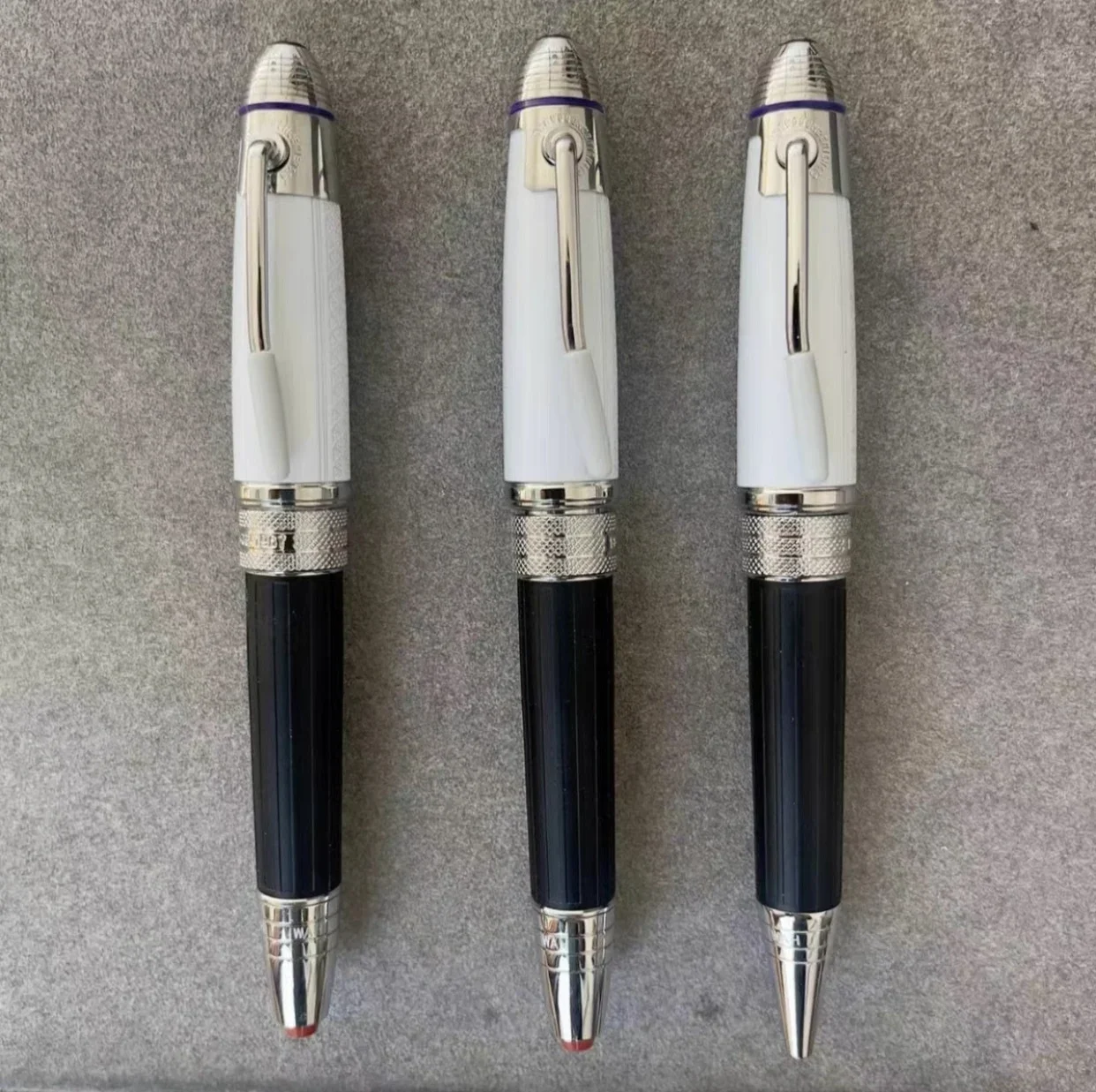 إصدار محدود MB ميزة رائعة Jimi Hen · Drix Rollerball غرامة النقش البلاتين كليب قلم حبر برميل أسود غطاء أبيض #3