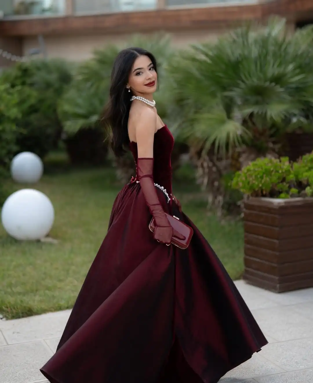 MD Elegnat Velvet A-line Evening Gown Sleeveless Wine Red Pearl Stain Special occasion Dress vestidos de fiesta customised 2025