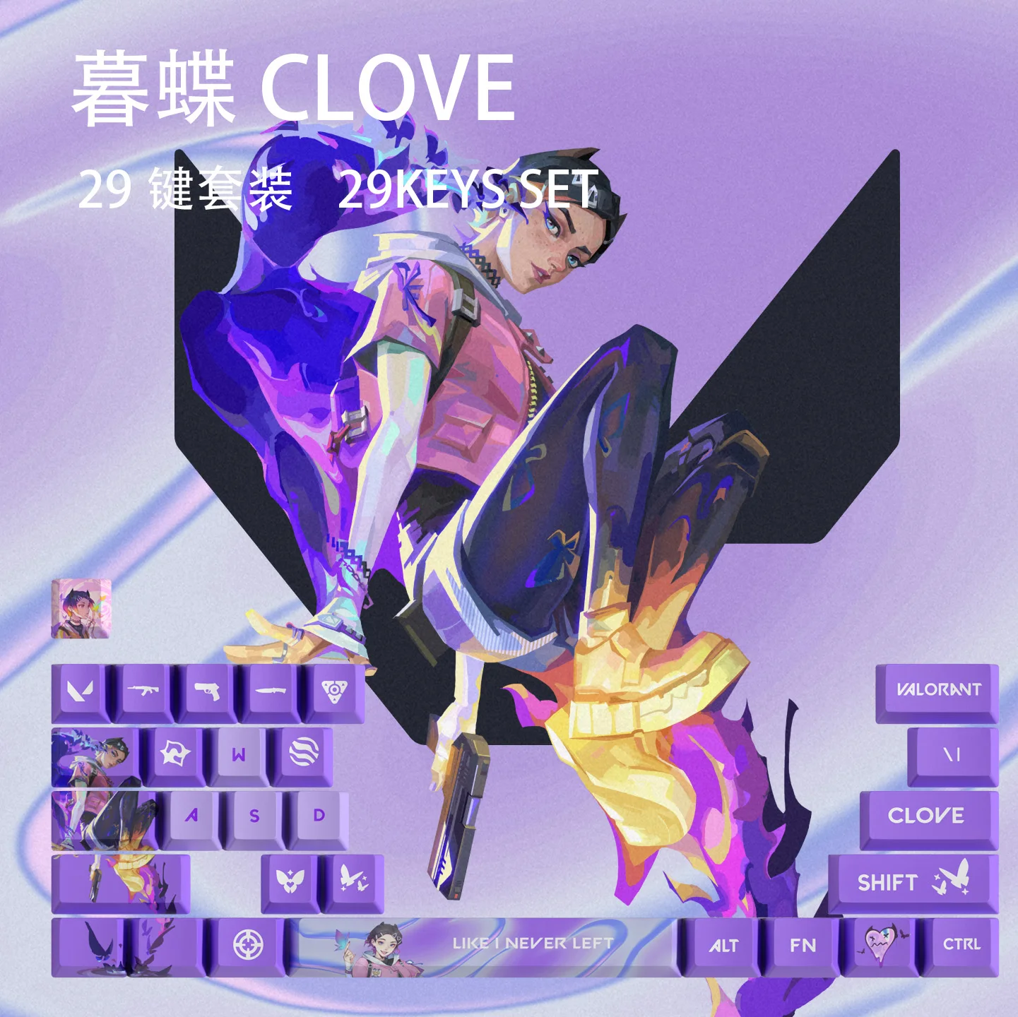 clove keycaps Vlaorant keycaps 29keys mini set OEM Profile PBT dye sub keycaps