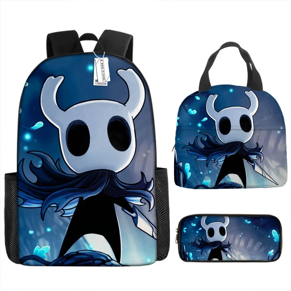 

Trendy Popular Funny Novelty Hollow Knight 3D Printed 3pcs/Set pupil School Bags Laptop Daypack Backpack Lunch bag Pencil Case