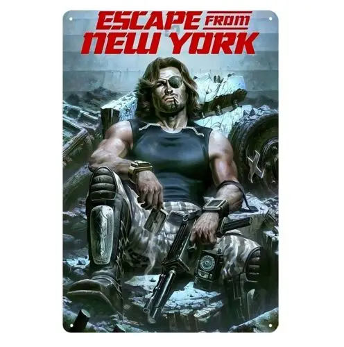 Escape From New York Kurt Russell Movie Metal Poster Tin Sign - 20x30cm Plate