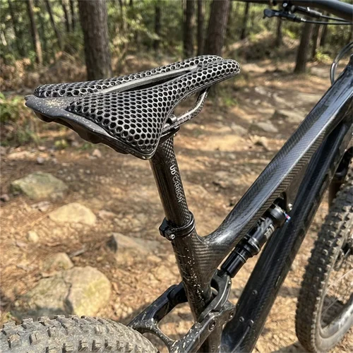 Imagen 1 del producto Sillín de bicicleta ultraligero con estampado 3D de 160g, cómodo y transpirable asiento de bicicleta de carreras para ciclismo de montaña y carretera MTB