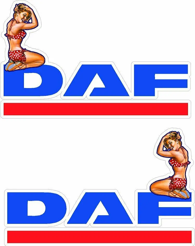 For DAF PIN UP GIRL LARGE TRUCKS STICKERS x2