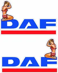 For DAF PIN UP GIRL LARGE TRUCKS STICKERS x2