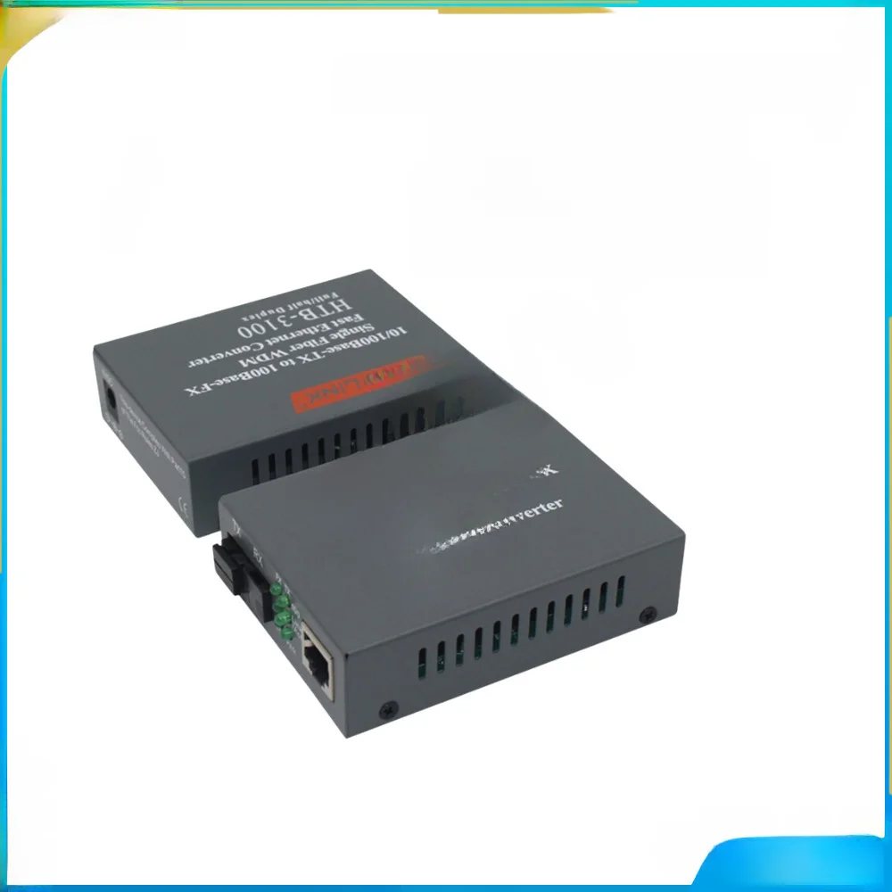 

1 Pair HTB-3100AB Optical Fiber Media Converter Transceiver Single 25km SC 10/100M Singlemode