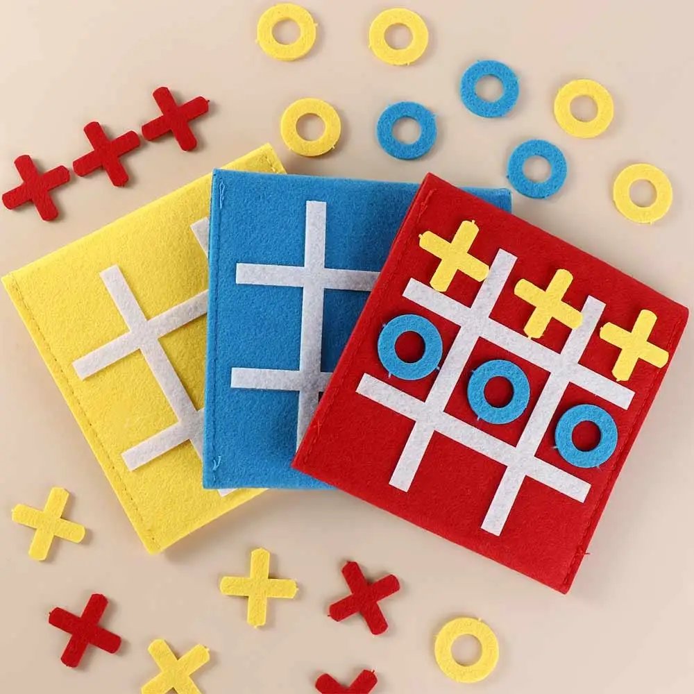 Felt XO Chess Checkerboard Toys Circle Felt Checkerboard Toys Chess Game Portable Circle and Cross Chess Toy for Kids