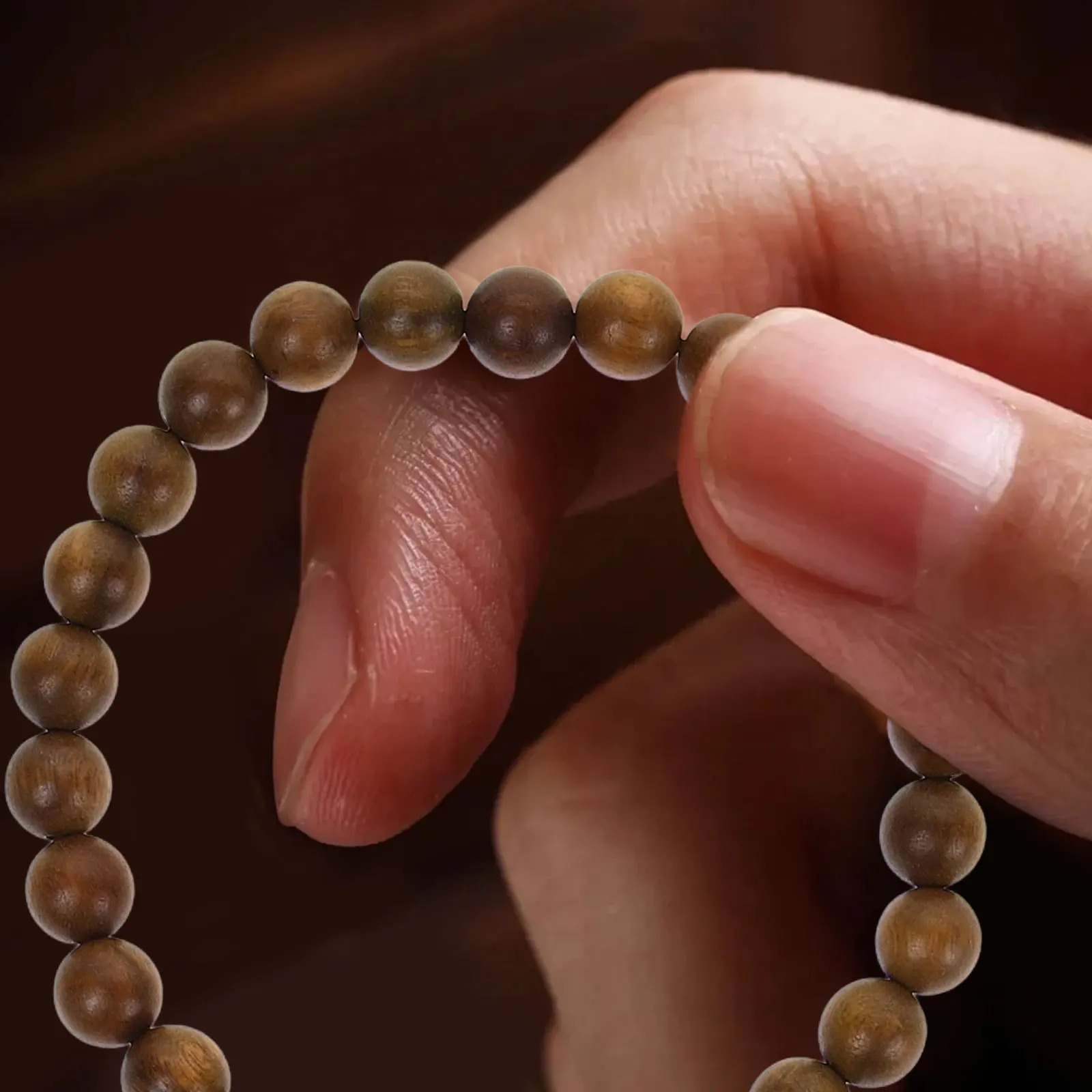 

Rosary Bracelet Wooden Beads Lotus Scented Lightweight Comfortable Wrist Jewelry Portable Prayer Beads for Men Women