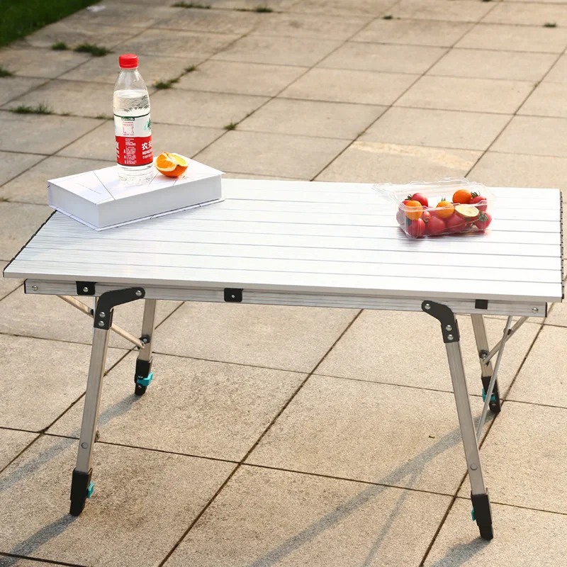 New Adjustable Folding Table: Egg Roll Table—Aluminum Alloy Folding Table for Outdoor Camping and Barbecues