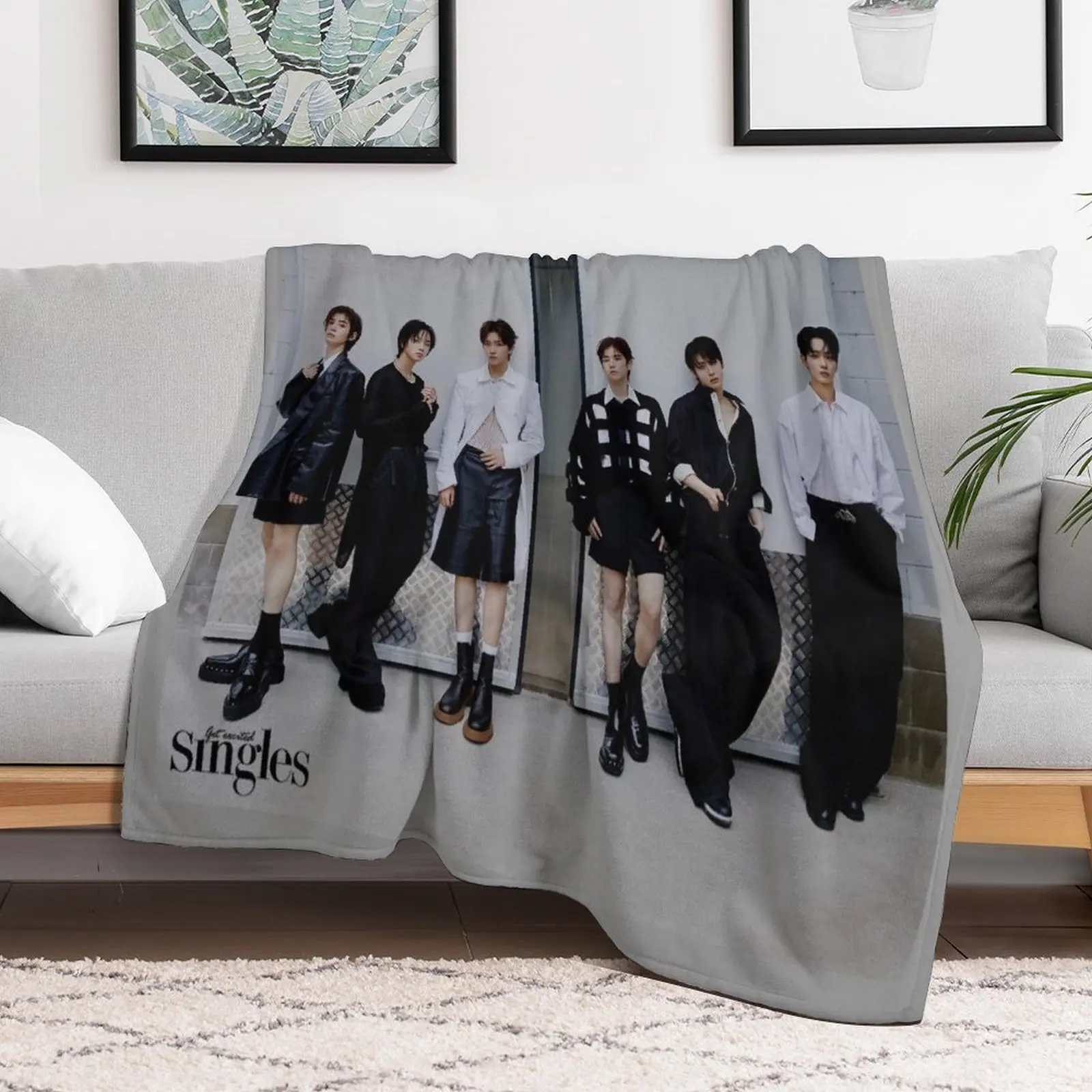 BOYNEXTDOOR black and white hot sexy concept kpop boy group members poster JAEHYUN, SUNGHO, RIWOO, TAESAN, LEEHAN, Throw Blanket