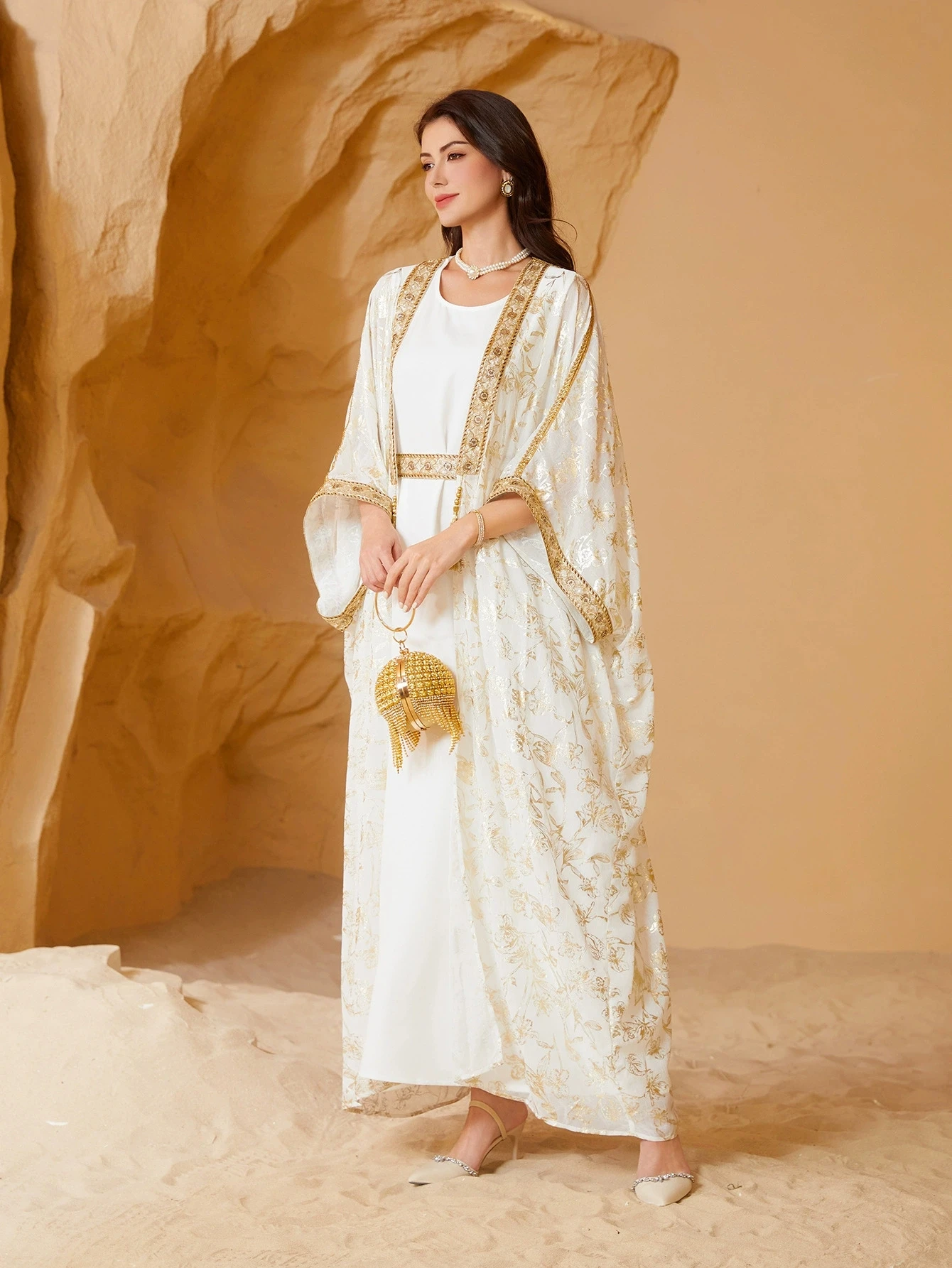 

Muslim luxury fashion women's dress Middle East Saudi Arabia Morocco Islamic Ramadan summer hot stamping robe Abaya