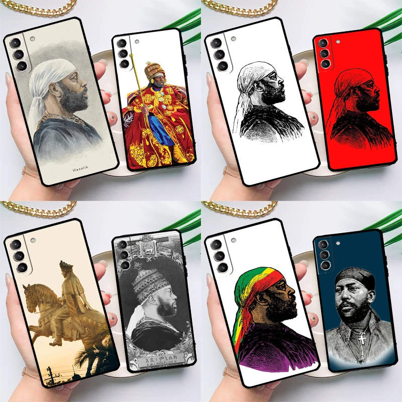 Emperor Menelik II of Ethiopia Case For Samsung Galaxy S23 S22 Ultra S21 Plus S8 S9 S10 Note 10 20 Ultra S20 FE S21 FE Cover