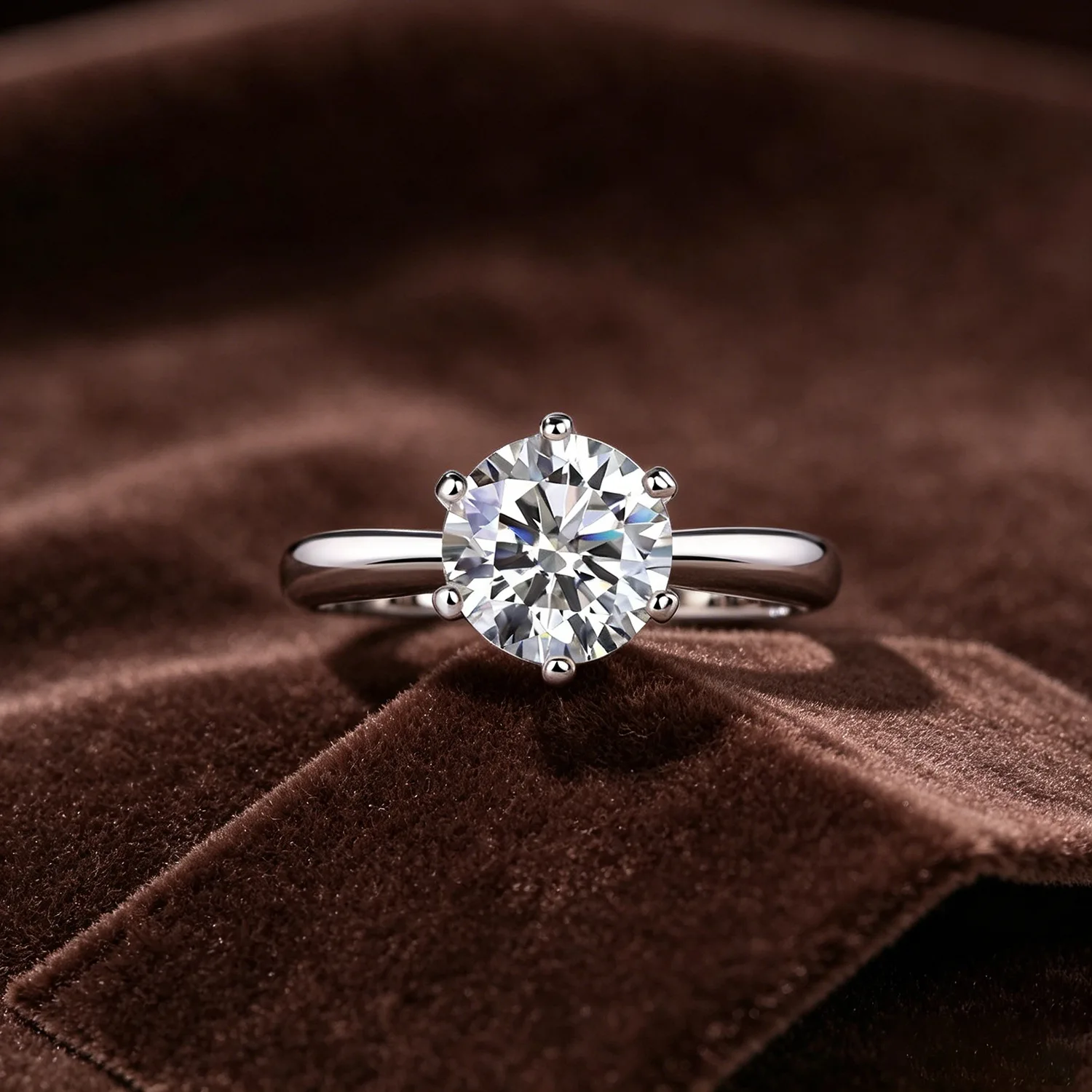 S925 pure silver simple men's and women's rings, light luxury versatile rings, moissanite six claw rings, romantic jewelry gifts, Valentine's Day classroom gifts, wedding engagement anniversary gifts, girlfriends' Valentine's Day gifts wholesale