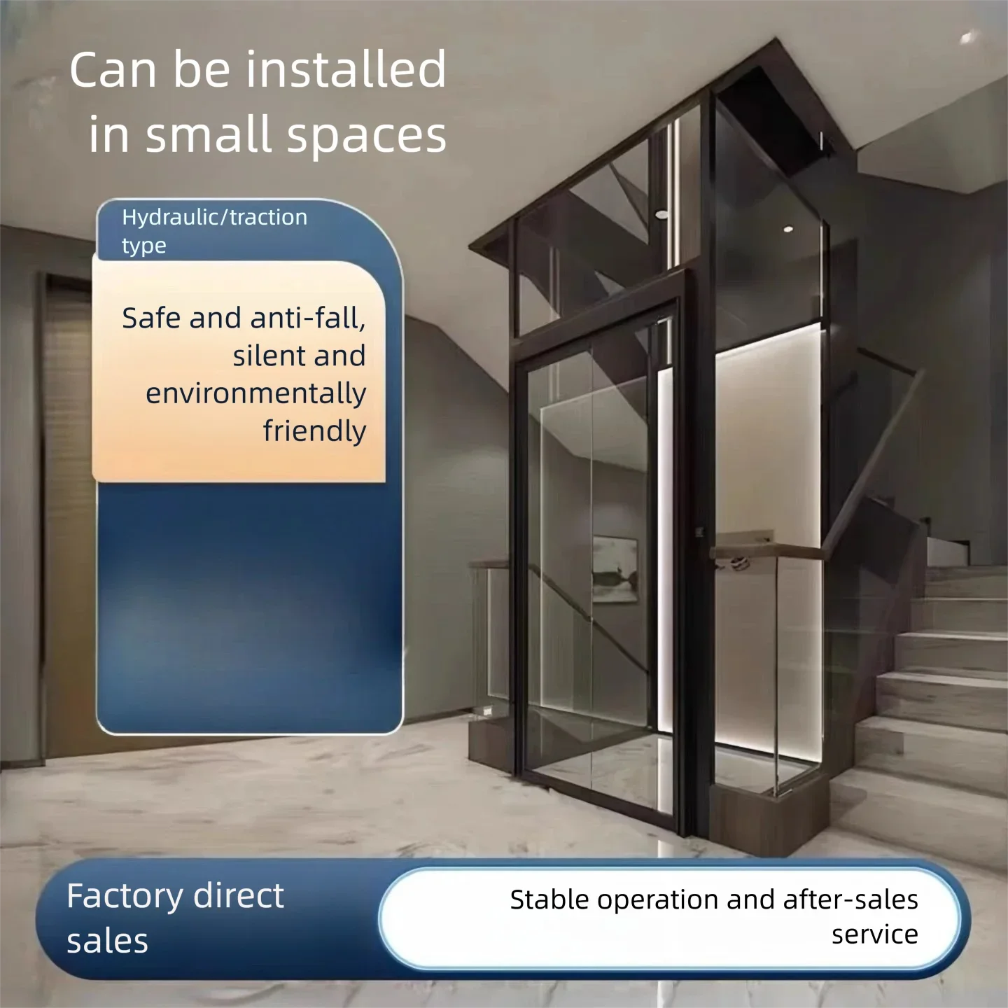 Heavy Duty Hydraulic Home Elevator Luxury Villa Private Residential Indoor Comfortable Ride Lift CE Certified Smooth Run FOB