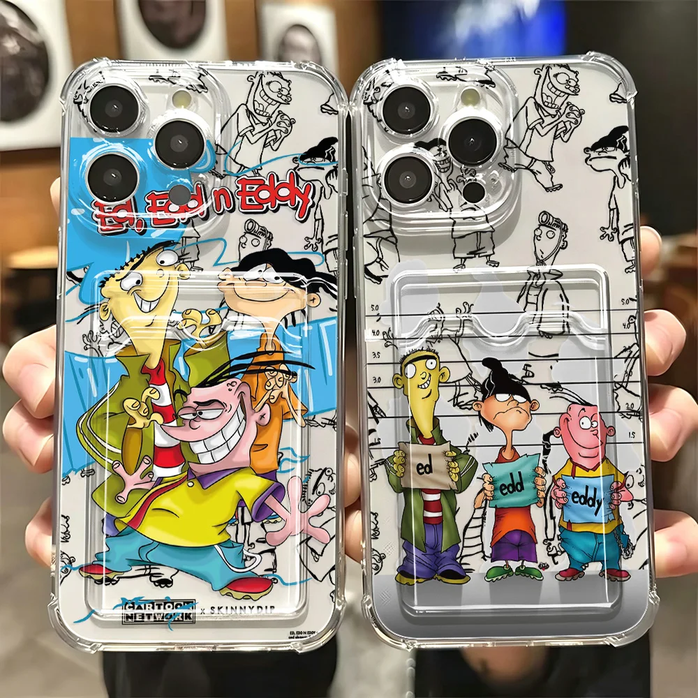 Cartoon E-Ed Edds Card Hold Phone Case For Samsung Galaxy S26 S25 S24 S23 S22 S21 S20 FE Edge Plus Ultra M33 M53 M54 5G Cover