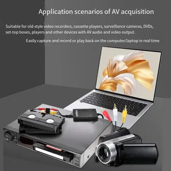 ABGI-VHS 轉數位轉換器轉接器 USB 視訊擷取卡,適用於 RCA/VCR/AV/PS2/Wii,相容於 Windows/Mac 系統,可連接高畫質電視 8 最佳銷售 VHS轉數位轉換器 - №8