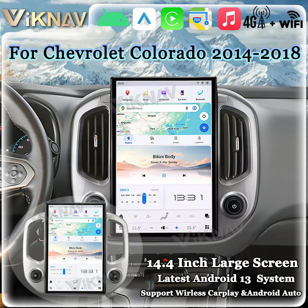 

Viknav 14.4 Inch Car Radio For Chevrolet Colorado GMC Canyon 2014-2018 Wirless Carplay GPS Navigation Upgrade Android Head Unit