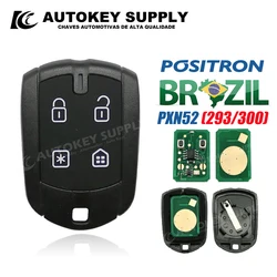 AutokeySupply AKBPCP126AT / AKBPCP152AT (PXN52) Sistema de alarme, chave remota - programa duplo (293/300) para Brasil Positron Flex