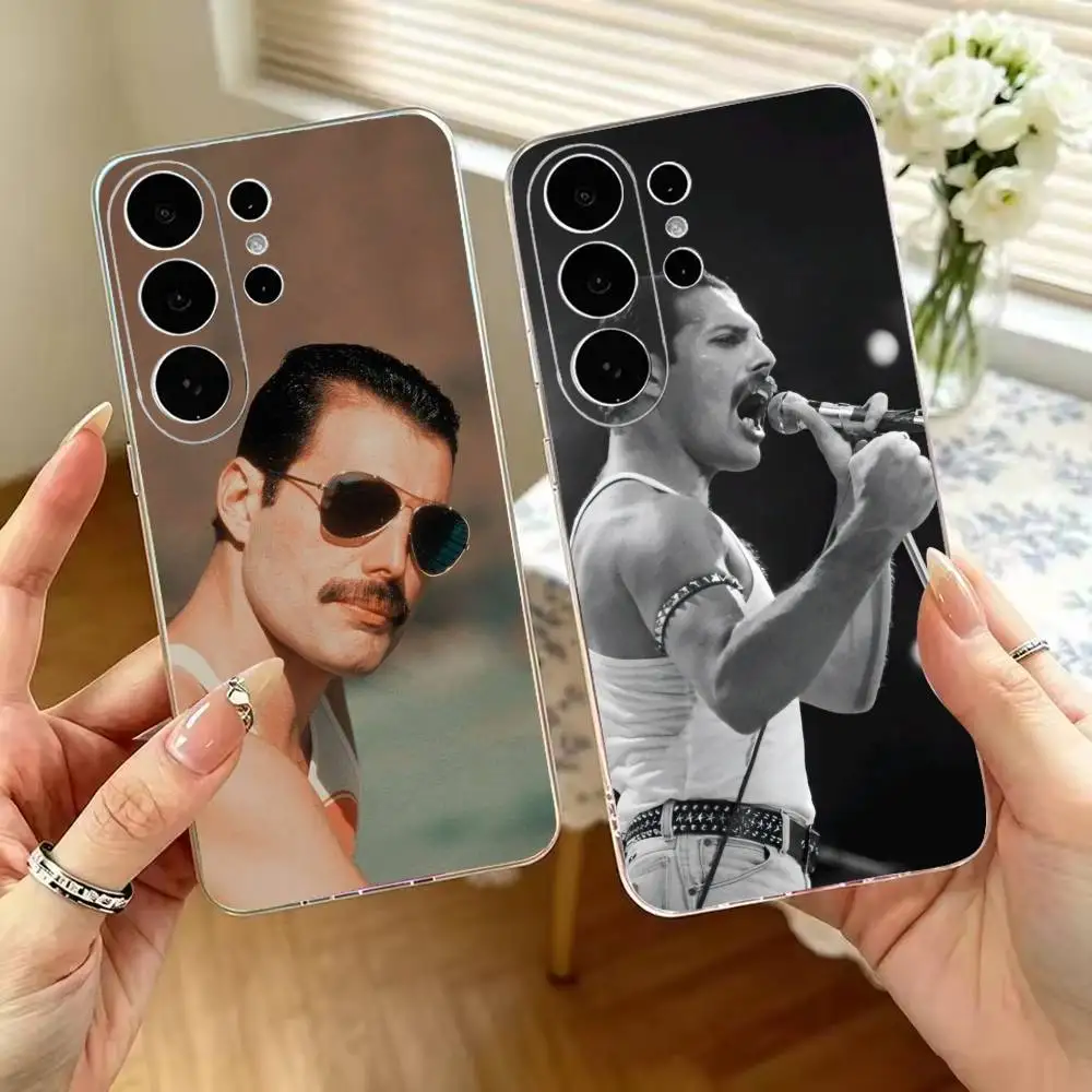 Pop Rock Freddie Mercury   Transparent Phone Case For Samsung S25,S24,S21,S22,S23,S30,Ultra,S20,Plus,Fe,Lite,10Soft Cover