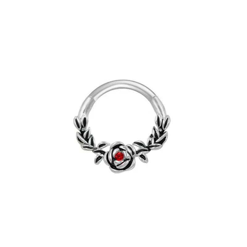 Modische Nasenringe aus Edelstahl mit Segmenten und Scharnieren für Frauen, Daith-Knorpel-Nasen-Septum-Ringe, Ohrringe, Piercing-Schmuck – Detail 7