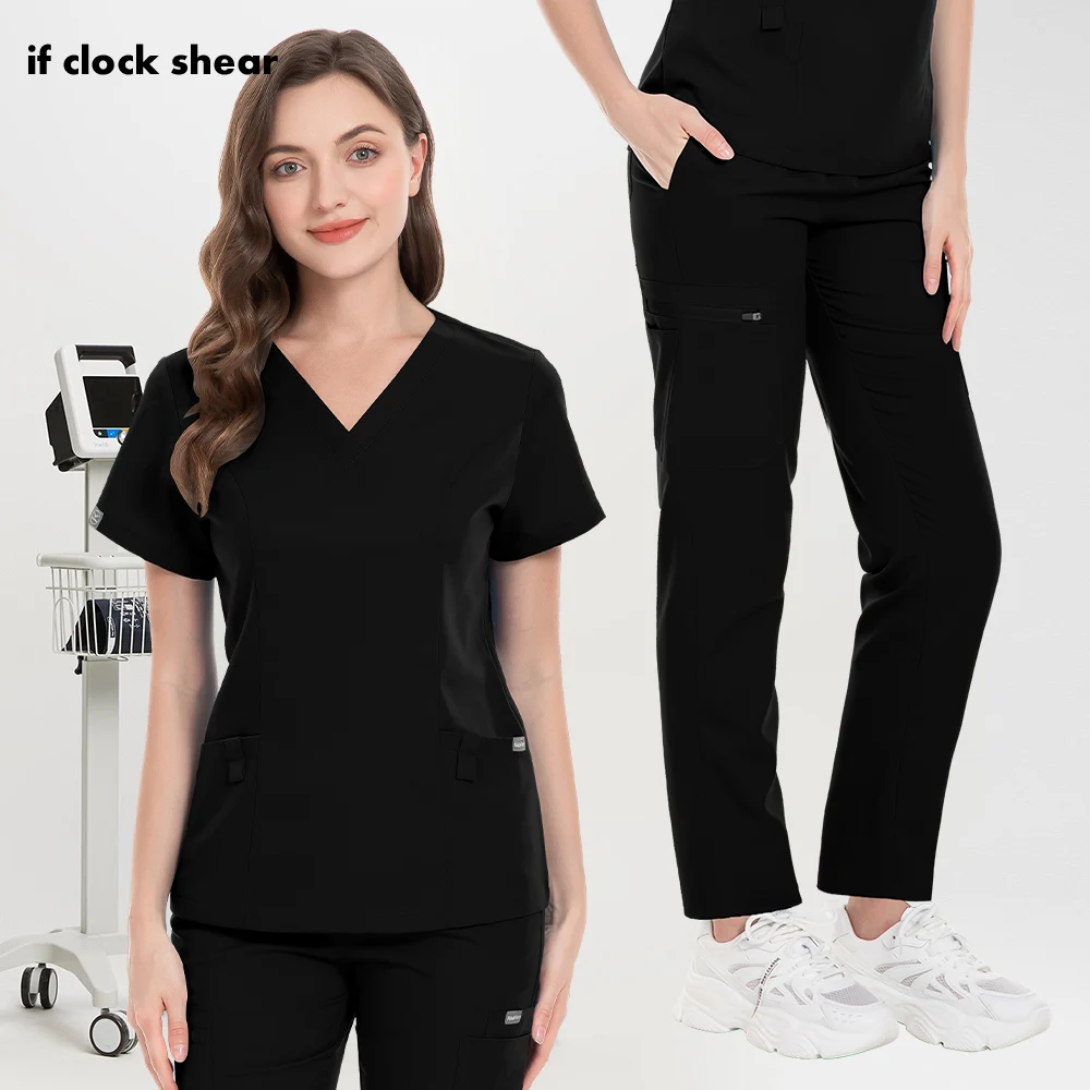 

Scrubs Medical Uniform Women Scrub Top Straight Pant Nurse Accessories Hospital Dentistry work Clohtes Beauty Salon Spa Workwear