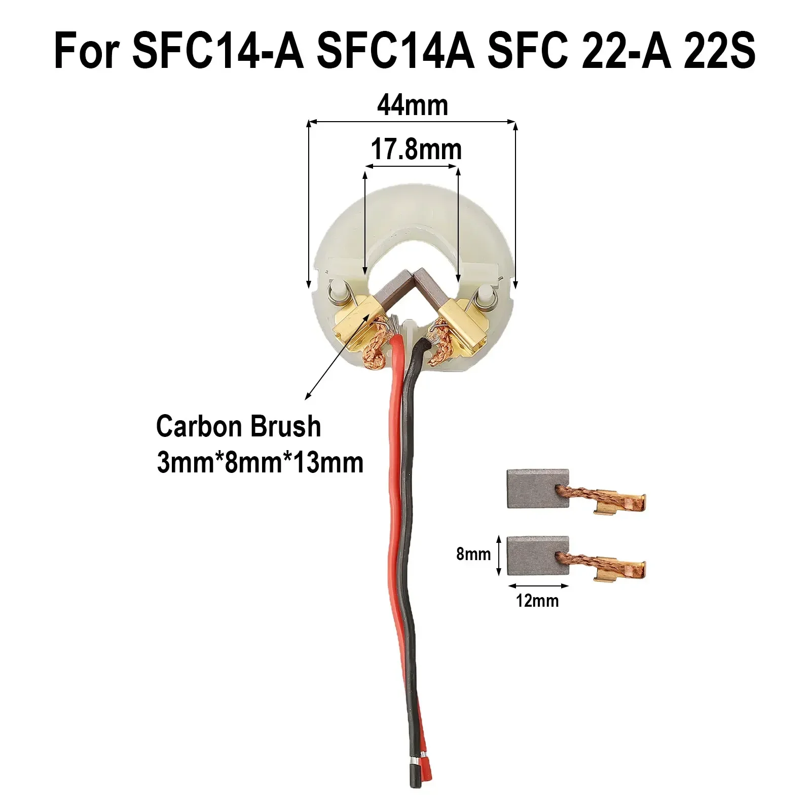 

Carbon Brush Holders And Carbon Brush 3x8x13mm Set For SFC14A SFC22A Power Tool Replacement Components For SFC14 A And SFC 22 A