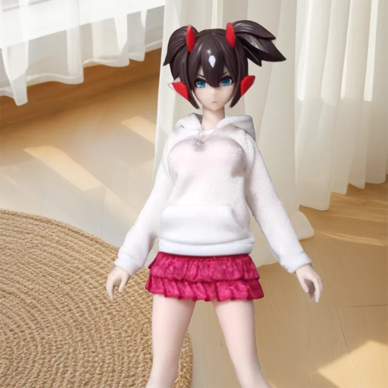 

1/12 Scale Female Soldier White Sport Sweatshirt Fluffy Skirt Set for 6-inch Mobile Suit Girl Action Figure Body Model Toys