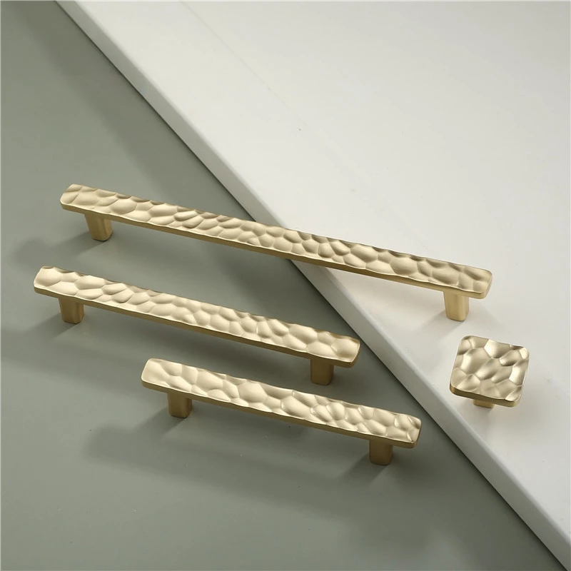 Golden Hammer Pattern Kitchen Cabinet Knob Furniture Dresser Hardwares Modern Zinc Alloy Cupboard Drawer Pulls Closet Handles