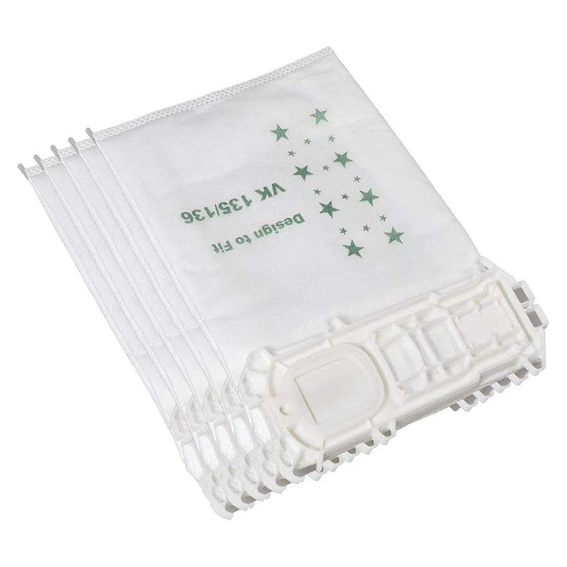 Aspirador Anexos, Acessórios de limpeza, Fits Vorwerk VK135, VK136, 10 Sacos de pó, 1 Purificadores