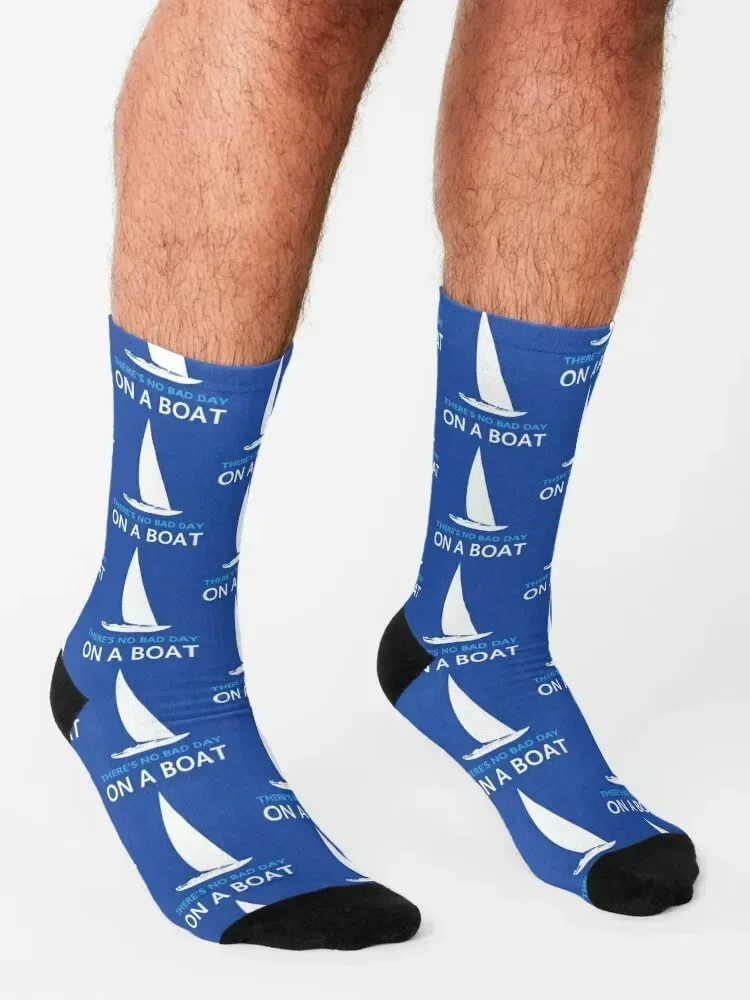 There's No Bad Day on a Boat - Funny Boating Quote Socks essential soccer anti-slip new year cool Socks Men's Women's