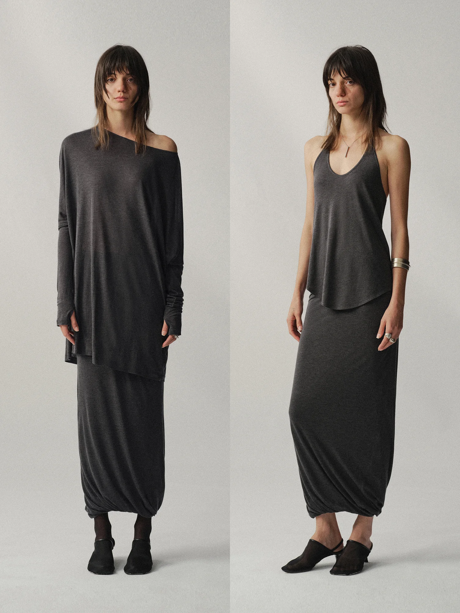 

Liegee Double Layer Twisted f Skirt High Waist Silk Blend H-ape Casual Women's Skirt Skin-Friendly Breathable