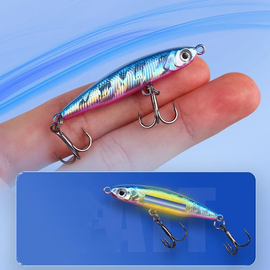 釣り用の人工魚餌,魚を捕まえるためのルアー,ペンシルスタイル,ウォーキング,シルバー,スモール,3.5g, 5cm