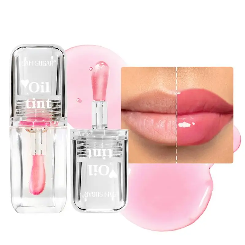 Moisturizing Lip Balm Mirror Water Lip Glaze ยาวนานกันน้ําคริสตัลเจลลี่น้ํามัน Lip Tint Non-stick Cup Lip Glow Oil Care