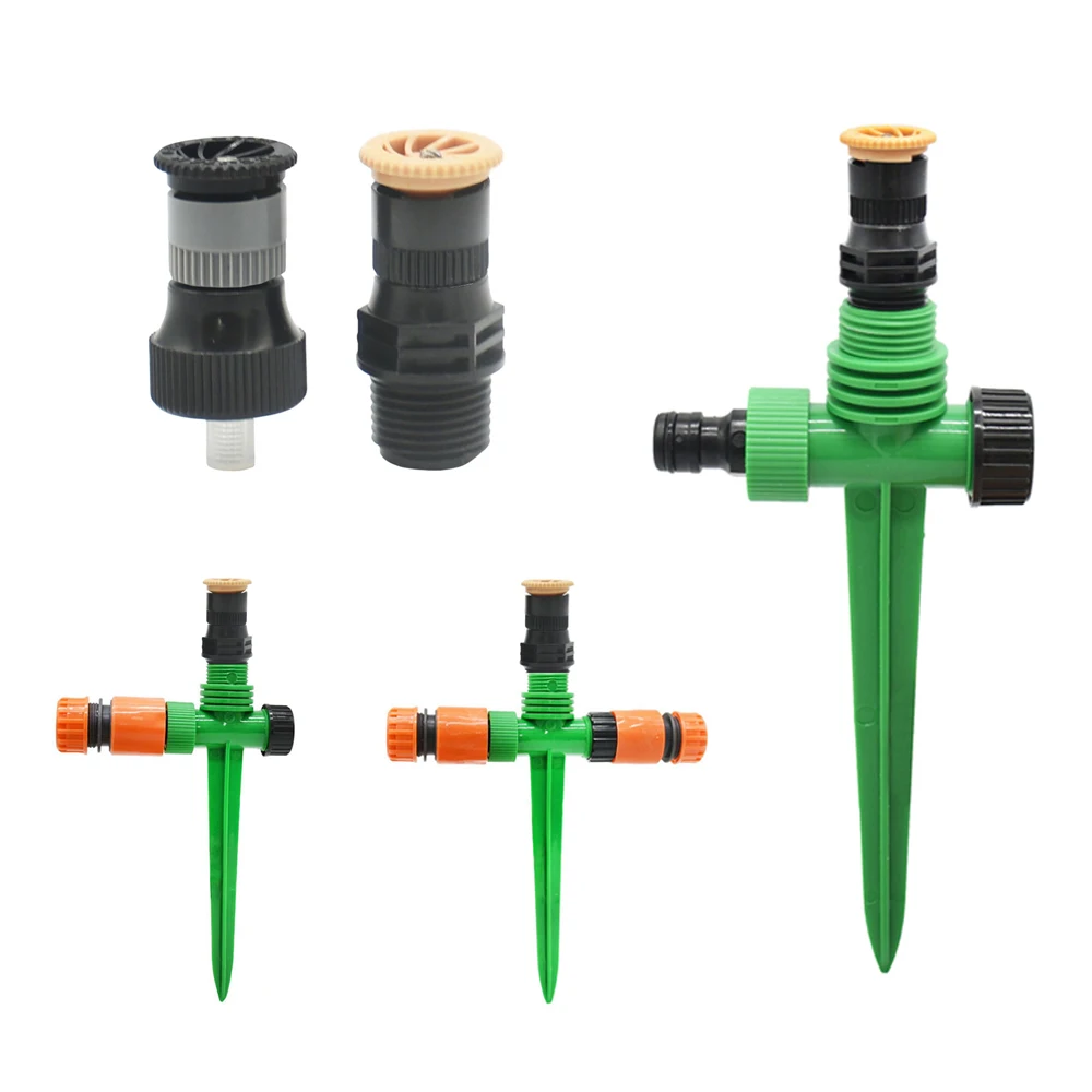 Water Sprinkler With 1/2 Inch Thread Plastic Support 0-360 Degrees Adjustable Farm Garden Lawn Nozzle Watering & Irrigation