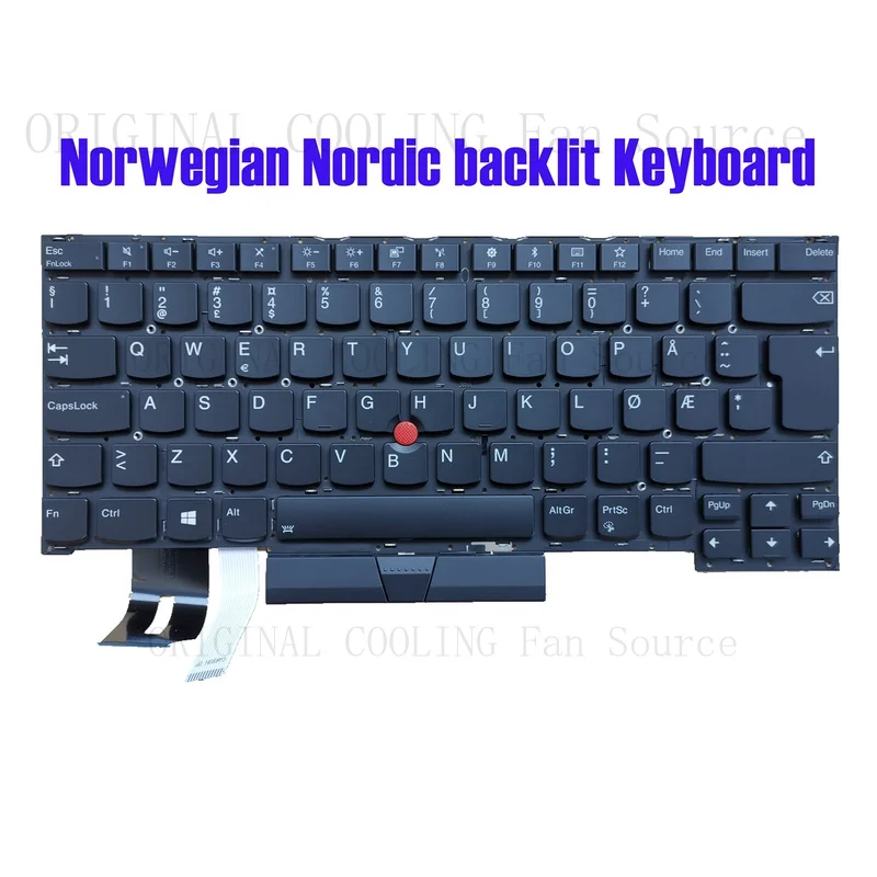 R+  Norsk Nordic keyboard for Lenovo ThinkPad T490S(20NX 20NY)/T495S(20QJ 20QK)