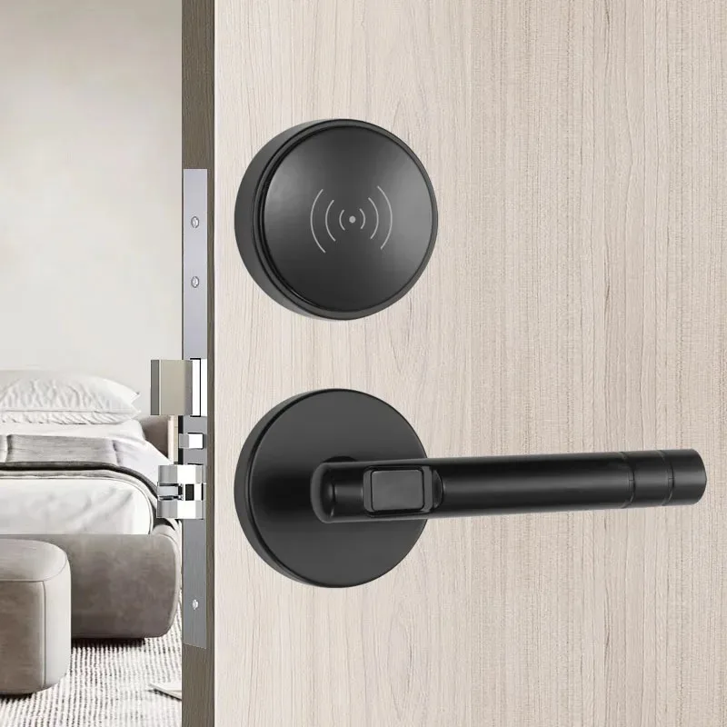 

Simple black split lock zinc alloy indoor wooden door lock hotel apartment lock