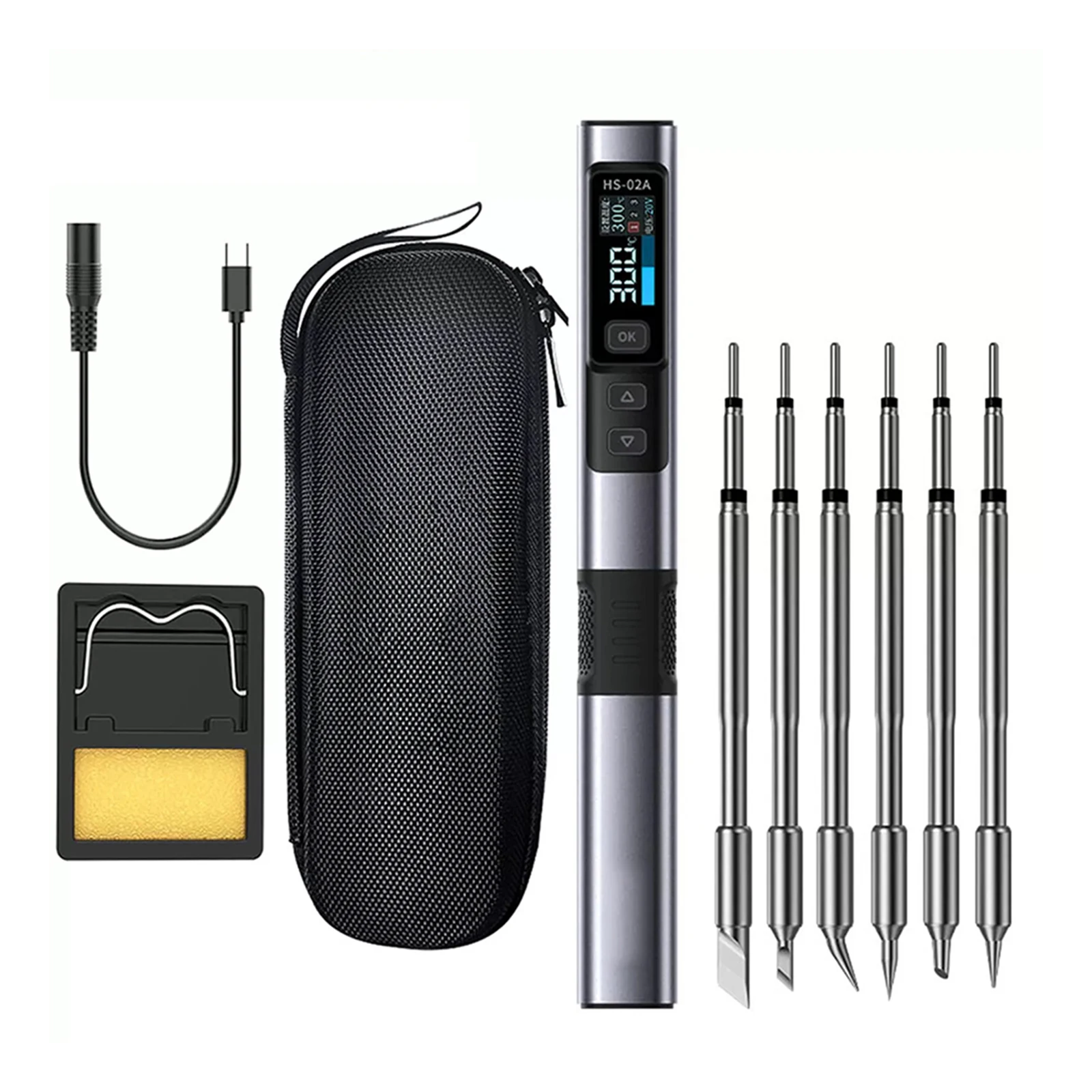 

Type C Charging HS-02A Electric Soldering Iron Set For HS-02A Internal Heat Intelligent Soldering Iron Temperature Kits